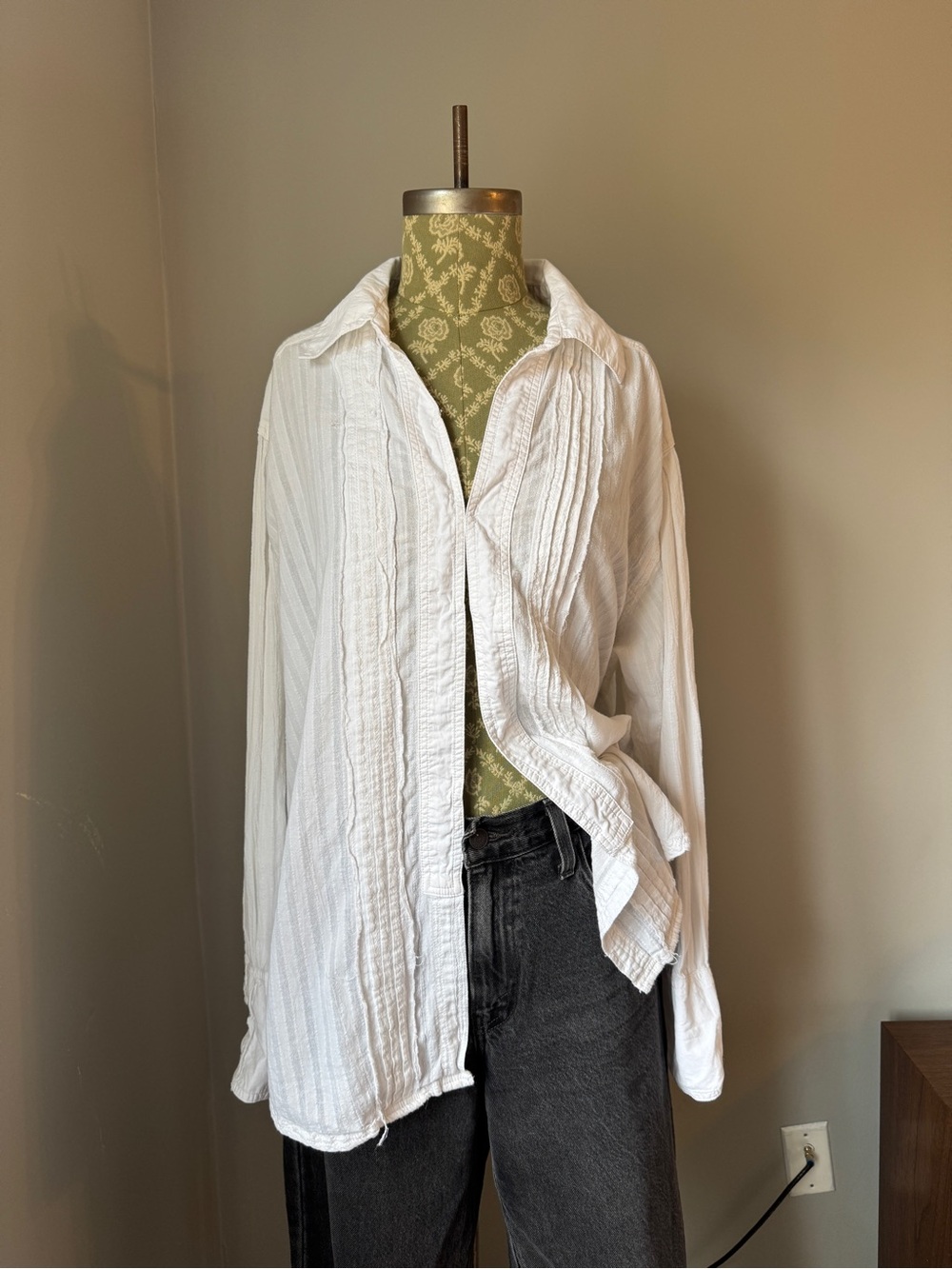 Free people Classic White Button-Up Shirt